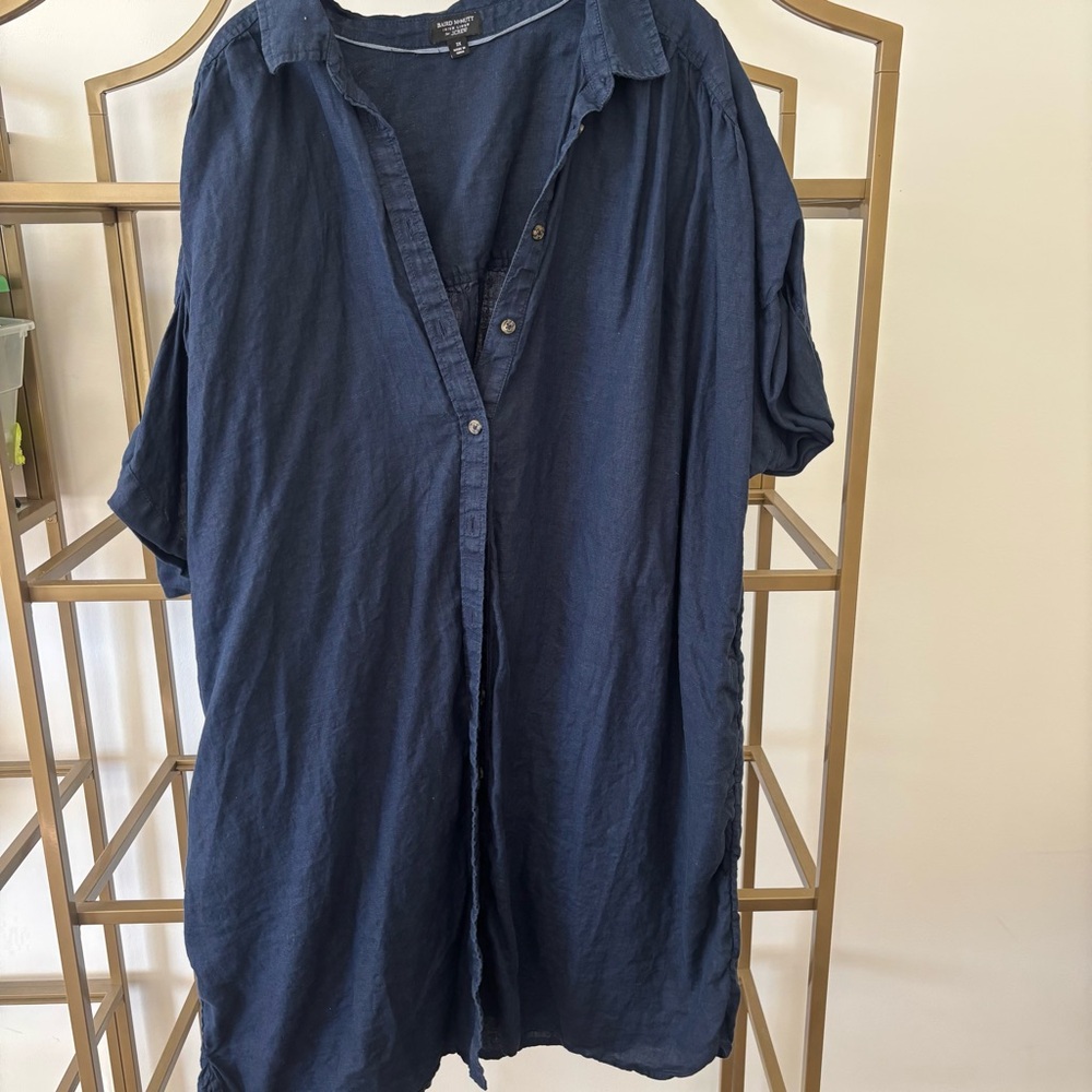 J. Crew Navy Casual Linen Dress